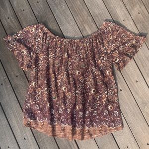 knox rose off the shoulder top | floral print